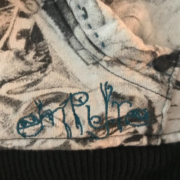 Empyre sweatshirt, Size medium, black, cream, teal - Picture 3 of 4